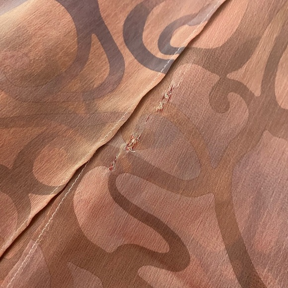 Un Jour Ailleurs Orange Vintage Print Full Length Skirt Women's Size 10 FR 40 - Picture 7 of 7